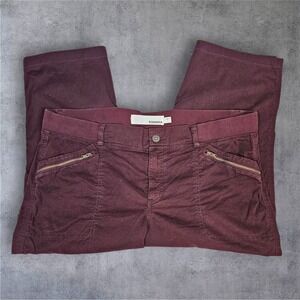 Sonoma Goods For Life Size 14 Cropped Capri Pants Burgundy Zipper Accent O45